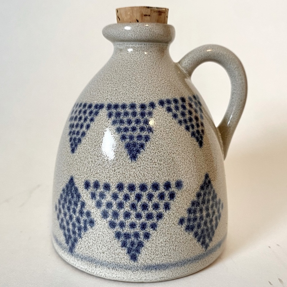 Vintage mini jug prestige place made in Japan ceramic blue cork top